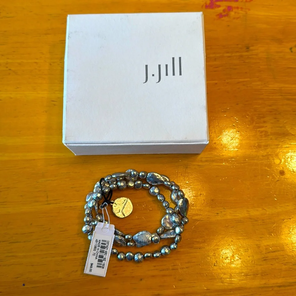 J.Jill set of 3 silver, stretch bracelets. New with tag. - Picture 2 of 7